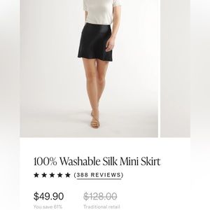 QUINCE black silk mini skirt size small in color black 🖤